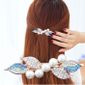 crystal barrette with pearl hairpin hairpin headdress women blue