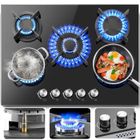 SNDOAS Plaque de cuisson gaz-L70 cm table de cuisson à gaz-10400 W-5 feux-Verre trempé-Sécurité thermocouple-plaque gaz