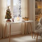 DORAFAIR Table à Manger Rectangulaire en Bois, Salle à Manger Scandinave, Seulement Un Tableau-Blanc