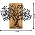Décoration murale - JARDINDECO - Arbre - Métal et bois - Noir Noyer - 72x58cm