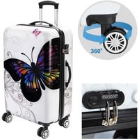 Valise rigide Butterfly avec Cadenas à combinaison - Taille XL - Voyage vacances