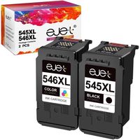 545 546 XL Cartouches d'encre Remanufacturées EJET 2 Pack Compatible pour Canon PG-545XL/CL-546XL pour Pixma TR4550 TS3150 MX495