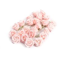 Sachet de 24 Roses sur tige - Rose Pastel