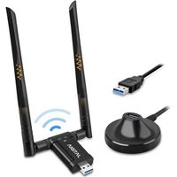 Clé WiFi AC1200Mbps, Dongle wifi, wifi usb, adaptateur USB wifi puissante avec un Socle USB 3.0 et un Câble d'Extension de 65cm