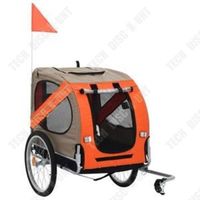 TD® Remorque de vélo pour chiens Orange et marron