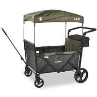 FableKids Chariot à pédales Leo X4Plus avec Toit | Chariot de Transport Pliable | 4X Harnais à 5 Points | Roues Tout Terrain 360° | Frein à Pied | Oxford 600D| Filets