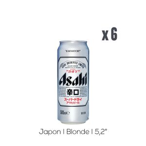 BIERE Pack Bières Asahi Super Dry - 6x50cl boîte - 5,2%