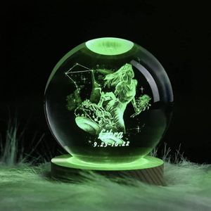 VEILLEUSE Lumière Boule Cristal Constellation, 3D Créatif Cr