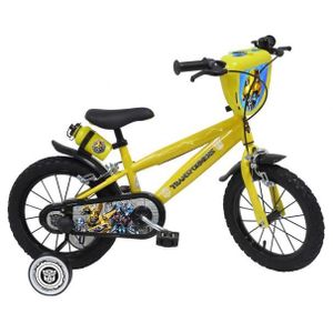 VÉLO ENFANT Vélo 14 pouces Transformers avec roulettes et gourde