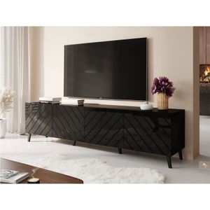 MEUBLE TV Chloe - meuble TV - 200 cm - style contemporain Couleur - Noir