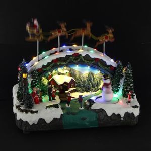 Mini-décoration de village de Noël scène d'église à piles For Living, 8 po