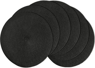 Lot De 6 Set De Table Rond Lavable Beige Set De Table Tressé En Coton Résistantes à La Chaleur Antiderapant Pour La Fete Du Mariage 38x38cm 85348157