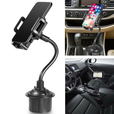 Support Téléphone Pour Porte-gobelet Voiture - Rotatif 360°, Verrouillage Auto - Compatible Tous Smartphones