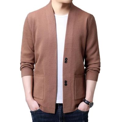 Cardigan Homme Col V Uni - Tricot Léger Boutonné - Pull Décontracté élégant Pour Toutes Occasions