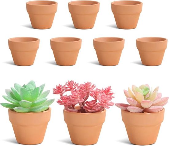 Kinfezlon Lot De 24 Petits Pots En Terre Cuite, 5 X 5,5 Cm, Petits Pots En Terre Cuite, Avec