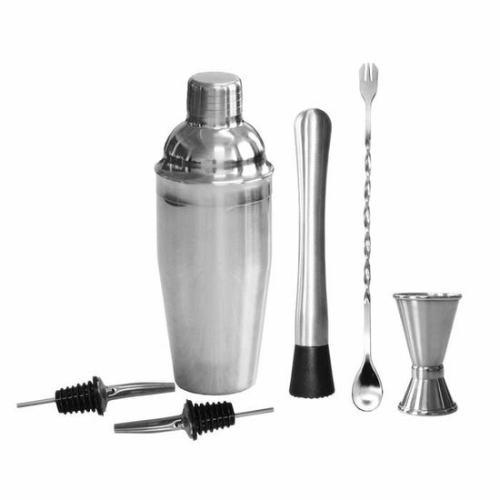 Relaxdays Shaker à Cocktails Boston, Mélangeur 2 Pièces, 400 Et 600 ML, INOX Et Verre, Pro, Argent/Transparent