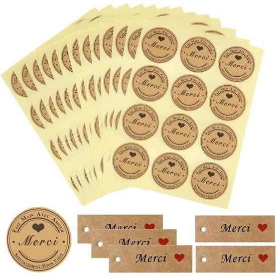 500 Autocollants Merci Pampa – Étiquettes 4 Cm Style Herbe De Pampa, Mariage, Anniversaire, Cadeau, Noël – Imperméables