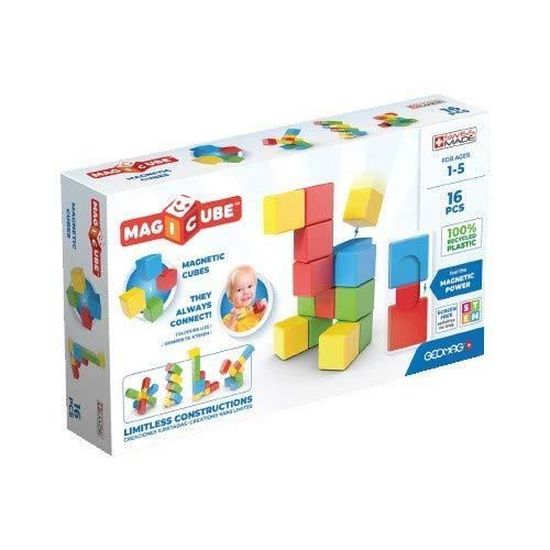 Geomag Magicube Full Color Cubes Magnétiques à Empiler pour Bébé d1 an et  plus 4 couleurs 16 Blocs de Construction 100% - Cdiscount Jeux - Jouets