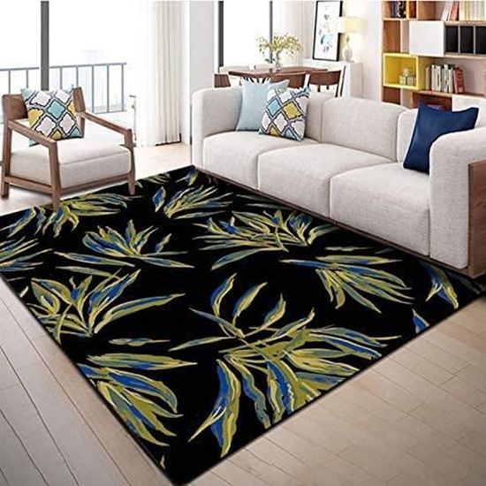Tapis Rond Doux Jungle Toucan - 60 Cm Vert émeraude - Antidérapant & Lavable En Machine