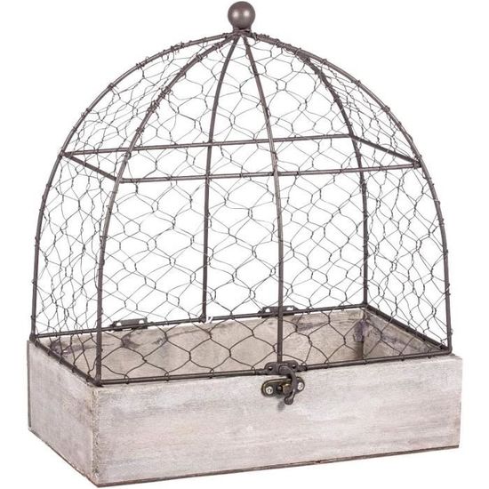 47 cm de hauteur : décoration maison jardin urne ou cagnotte Grande cage à oiseaux blanche mariage 