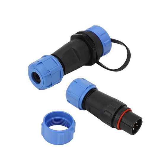 HangTon SP13 Connecteur Aviation 5 Broches IP68 Étanche - Mâle/Femelle Bleu Pour Extérieur