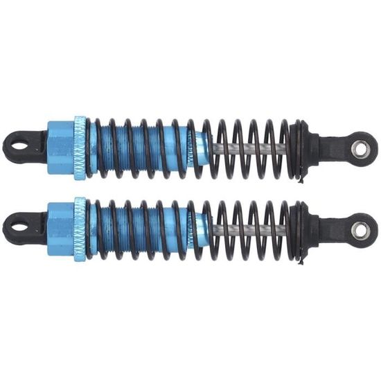 2 Amortisseurs Métal Pour Voiture RC 1/16 - Ressort Bleu, Longueur 70mm - Améliore Stabilité Et Conduite Sur Terrains Accidentés