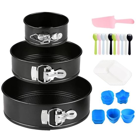 PUCSIQ Moule Gateau,Cercle A Patisserie,Lot De 4 Moules à Charnière