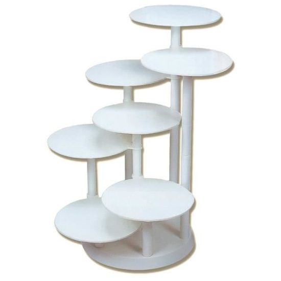 FanShowPrésentoir à Gâteaux En Plastique, Rond, 3 Niveaux, Présentoir à