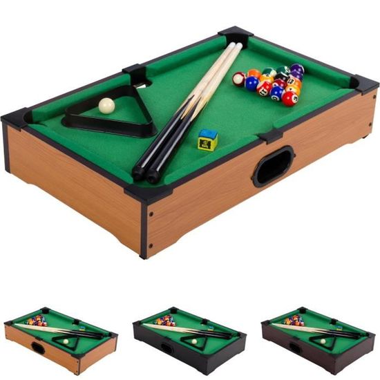 Table De Billard Shelfmade 122x67x78cm - Billard Américain Avec Accessoires - Bois Naturel