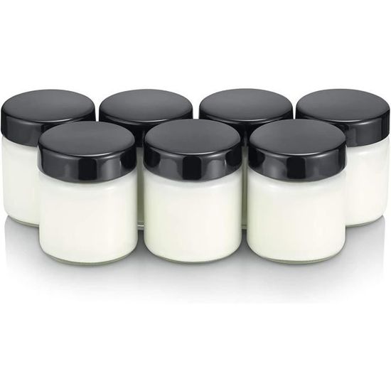 Pots à yaourt en verre avec couvercle bleu - MPM - XF100101 - 140 ml - pour  yaourtière - Cdiscount Electroménager