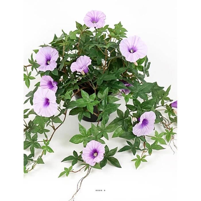 Ipomee liseron artificiel retombant en pot H 40 cm superbes fleurs Lavande