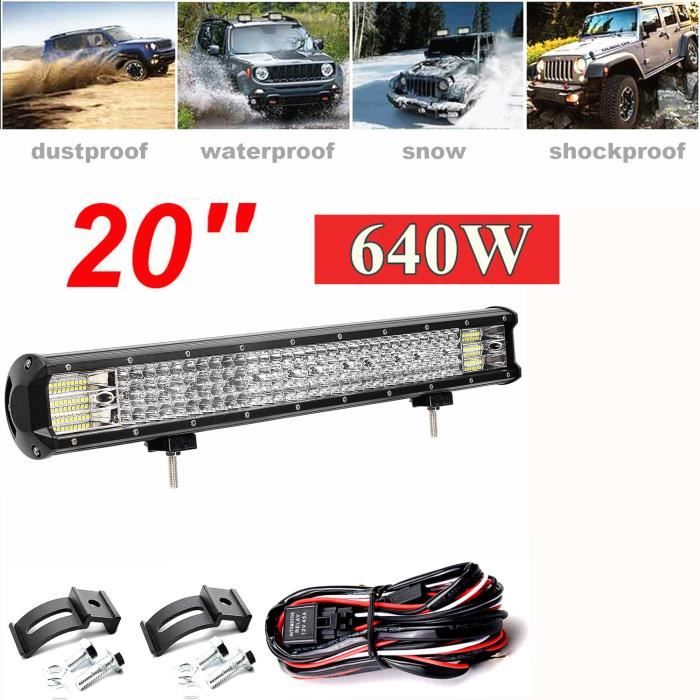 20 poucesDC 12V-24V 6000K Barre LED 4x4 Voiture Camion Tracteur Offroad Véhicules ATV