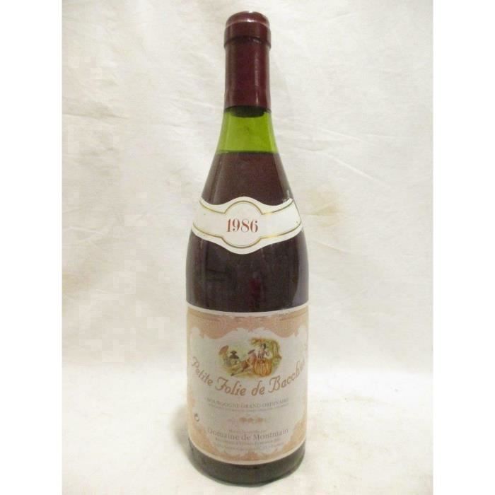 grand ordinaire domaine de montmain petite folie de bacchus rouge 1986 - bourgogne