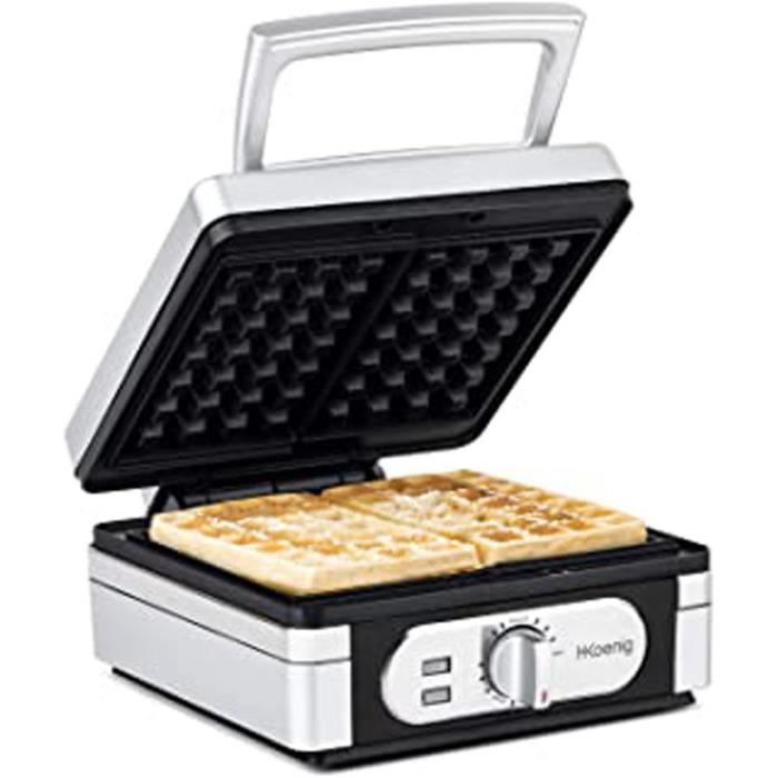 Gfx320 Gaufrier Électrique 2 Gaufres, Appareil À Gaufre Gaufrette 15X10Cm Cuisson Homogène Température Réglable, Waffle Maker, Plaqu