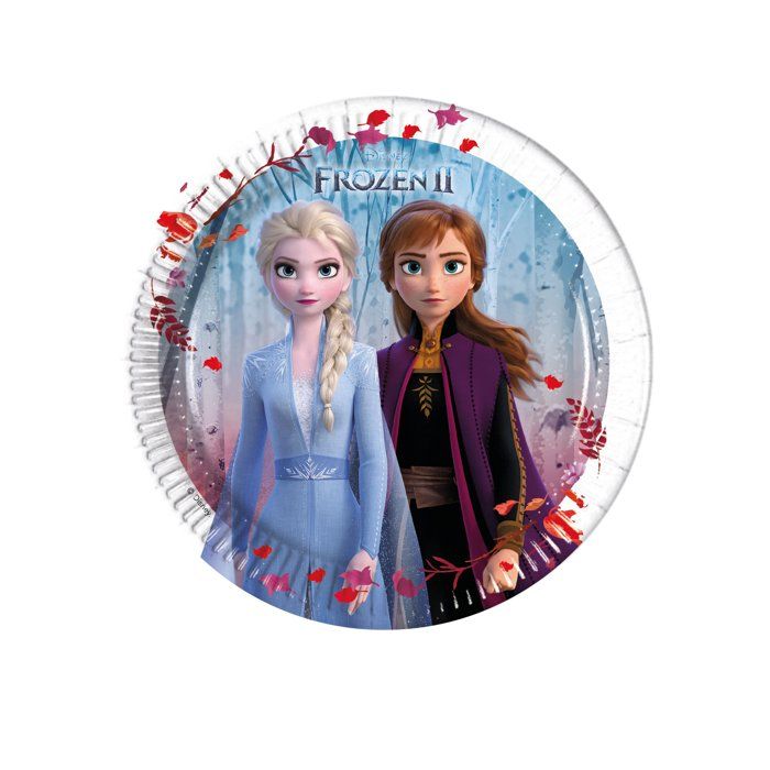 8 Petites assiettes en carton La Reine des Neiges 2 20 cm - Coloré
