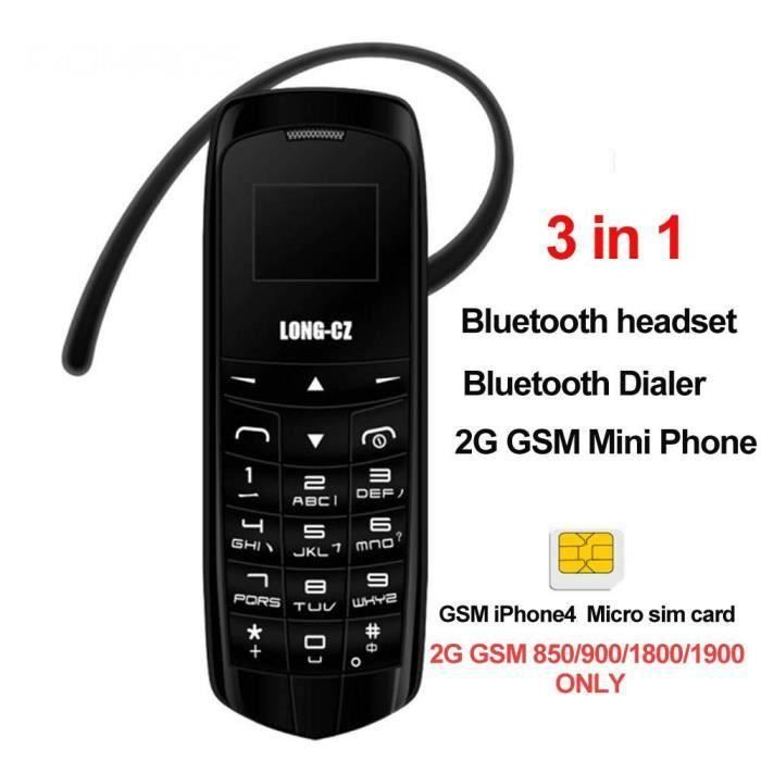 Longue-CZ J8 bluetooth Dialer mini mobile Téléphone 0.66 pouce avec Mains Libres Soutien FM Radio
