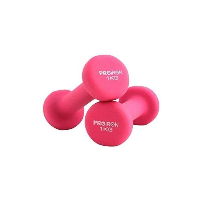 PROIRON Haltères en Néoprène Paire d'haltères de 1kg à 10kg dans Différents Poids (2er-Set)