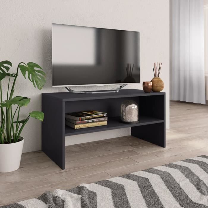 CHEZDECO��Haute qualité- MEUBLE TV moderne - MEUBLE HI-FI Meuble de salon scandinave-Gris 80 x 40 x 40 cm Aggloméré9015