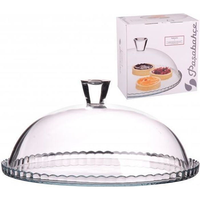 Bonbonnière Présentoir Design à Gâteau avec Cloche en Verre - Plat à Tarte sur  Dia,32,2 x H,20 cm