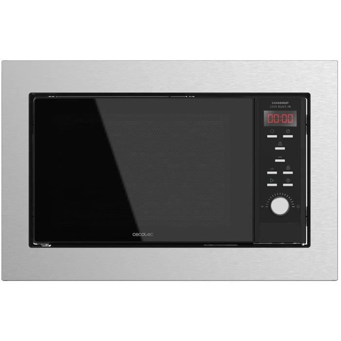 MICRO ONDES Cecotec Micro-ondes encastrable numérique GrandHeat 2350 Built-In SteelBlack. 900 W, 23 L de capacité49