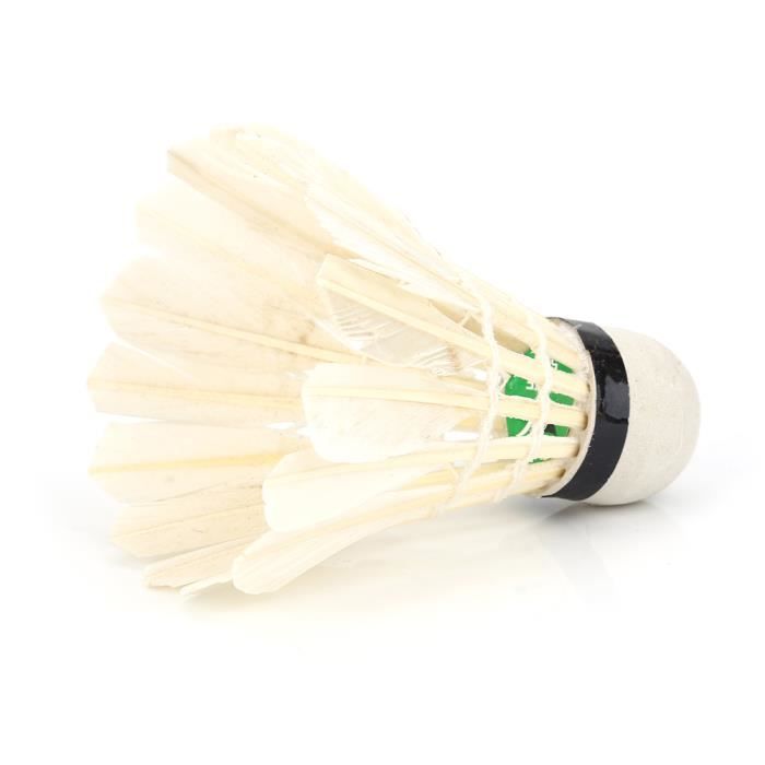 Akozon volants de badminton 12 Pcs / Lot balles de badminton en plumes blanches volants accessoire de formation de sports de plein