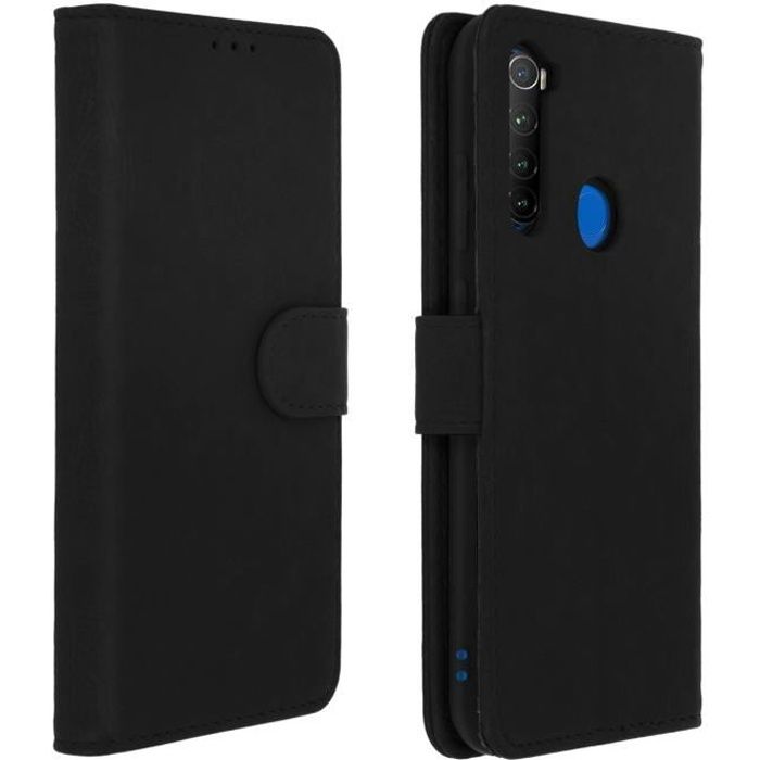 Étui Xiaomi Redmi Note 8T Housse Intégrale Porte-cartes Fonction Support noir Noir