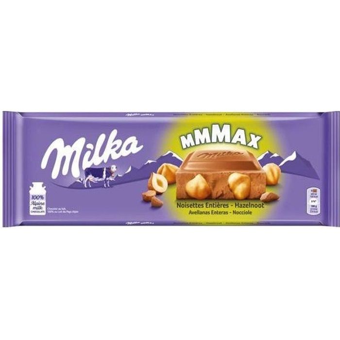 Tablette de chocolat au lait noisettes Milka - 270g