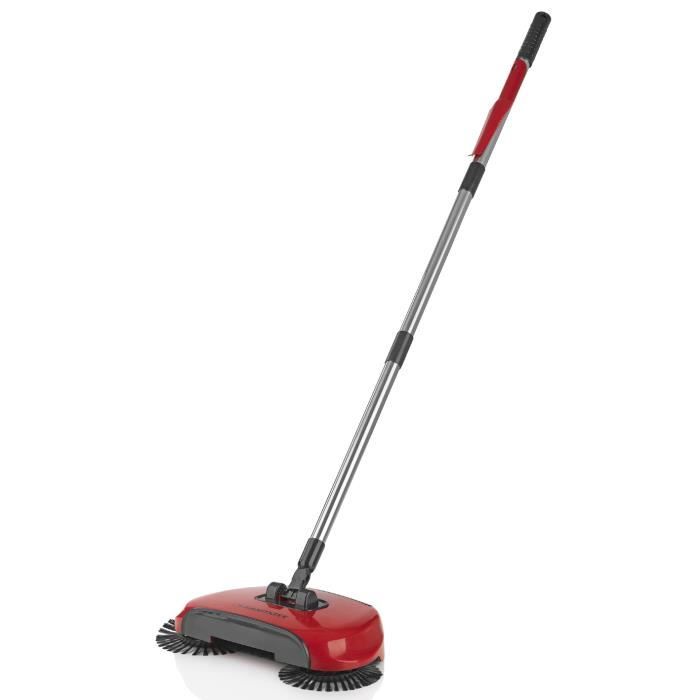 CLEANmaxx Balais dur rouge 3 brosses rotatives réceptacle comportant des grattoirs