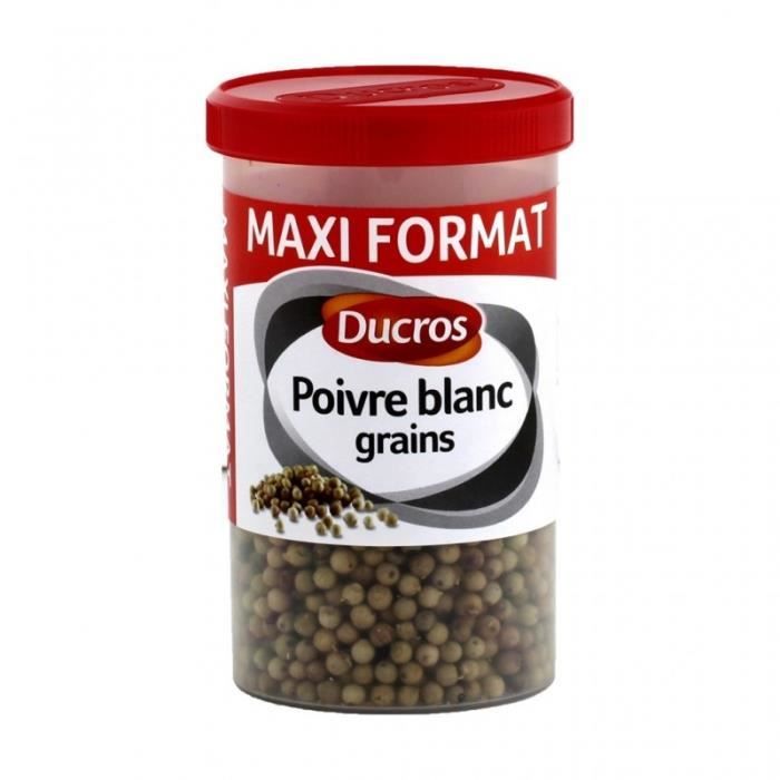 Ducros Poivre Blanc Grains Maxi Format 100g (lot de 3)