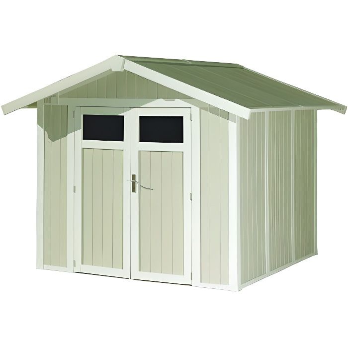 Abri de Jardin PVC -Utility- 5m² gris-vert Gro...
