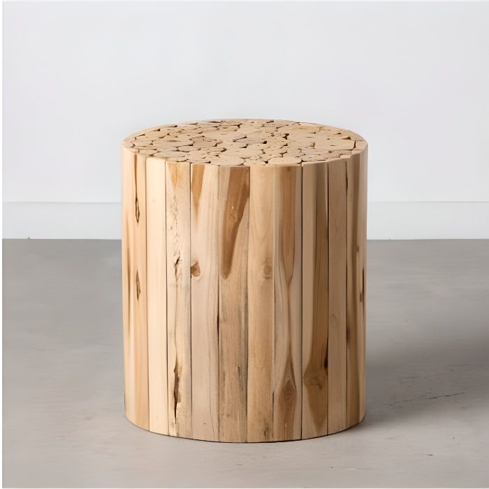 Table basse ronde en rondin de bois 40 cm SUZUKO