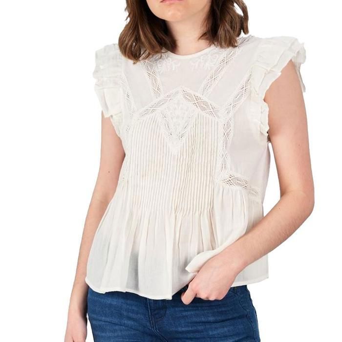 DEELUXE Blouse sans manches à volants ILDYA Off White
