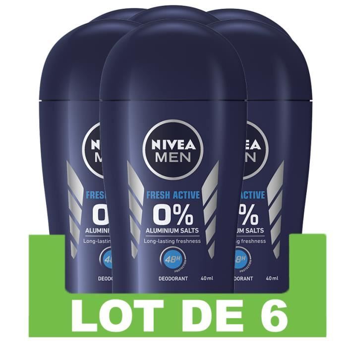 Nivea Men Fresh Active Deodorant Aluminum Free Lot de 6 x 40ml