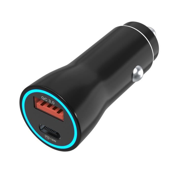 Chargeur Voiture Rapide pour Oppo - Sony - Wiko - Google - Allume cigare port USB USB C Phonillico®